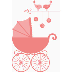 卡通复古婴儿车