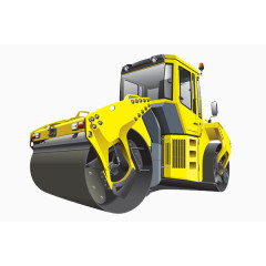 黄色的压路机