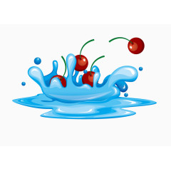 掉进水中的樱桃