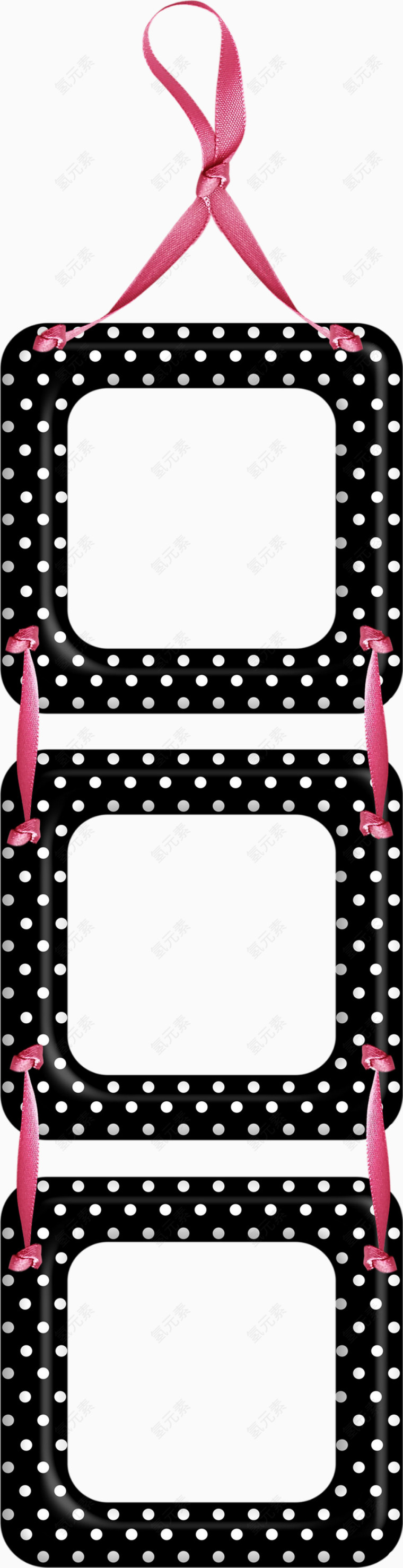 粉色彩带黑色创意相框