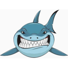 卡通手绘海底可爱鲨鱼插画