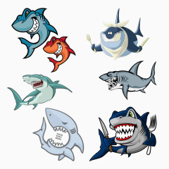 海底凶狠的鲨鱼素材