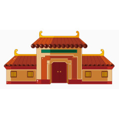 扁平化中式建筑宅院