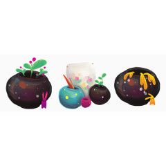 卡通颜料绘制艺术彩罐