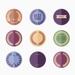 9款复古圆形促销标签