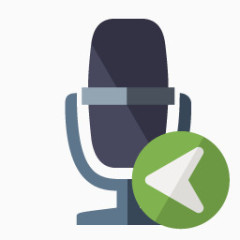 广播麦克风左flat-icons