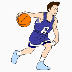 打篮球的小伙子