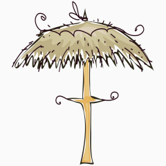 卡通手绘小草亭子