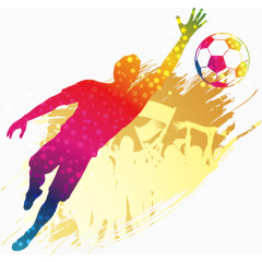 足球运动员剪影