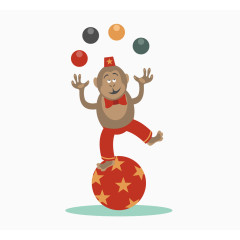 表演杂技的小猴子