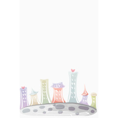 卡通淡色城市