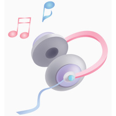 手绘卡通耳机音符装饰