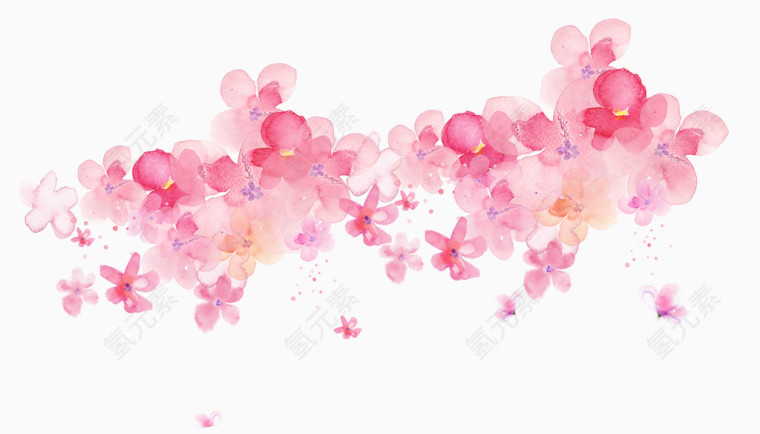 唯美手绘粉色花朵