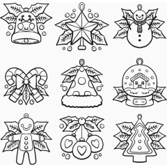 九个素描圣诞元素