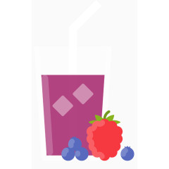 卡通精致粉色果汁