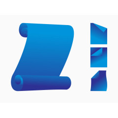 蓝色的纸白版矢量图