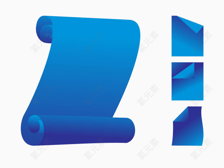 蓝色的纸白版矢量图