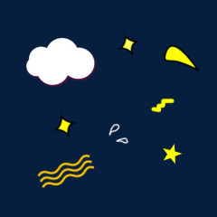云朵星星波浪元素