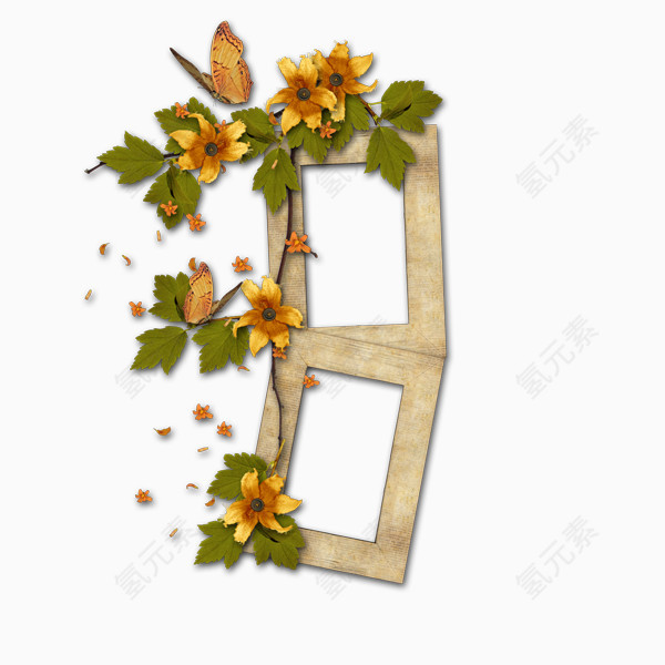 花藤缠绕的边框