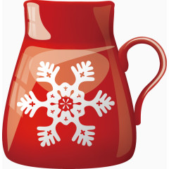 红色雪花马克杯