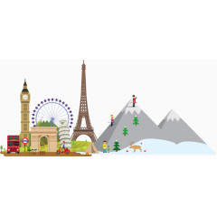 扁平化欧洲建筑