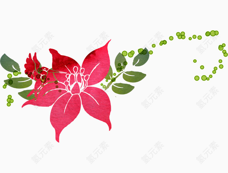 红色花朵装饰