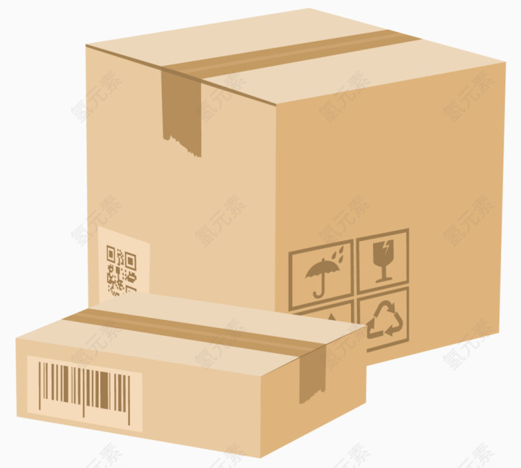 简约瓦楞快递箱子