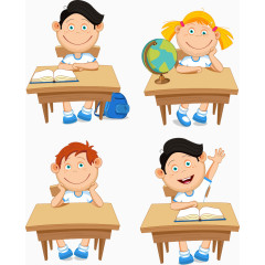 上课的小学生