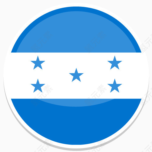 洪都拉斯平圆世界国旗图标集