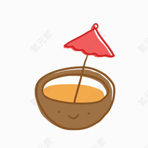 椰子笑脸简笔画