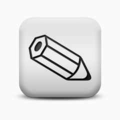 不光滑的白色的广场图标业务铅笔商业偶像