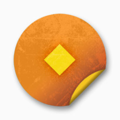 橙色垃圾贴纸徽章橙色垃圾贴纸