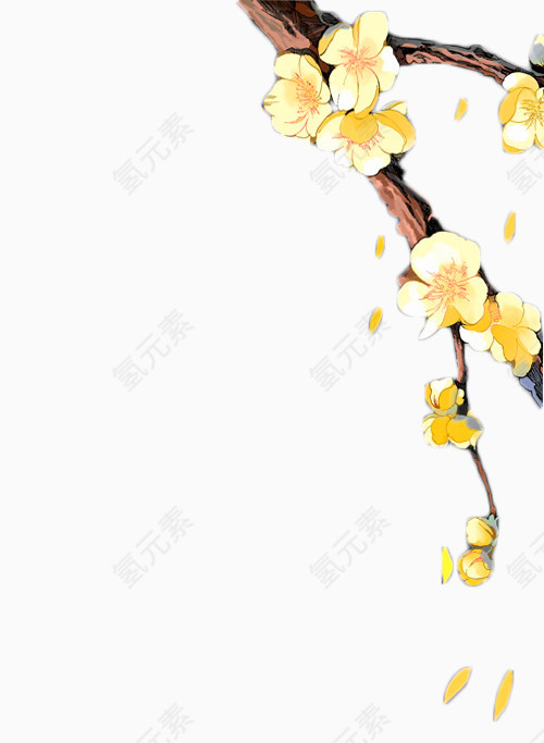 手绘鲜艳花朵