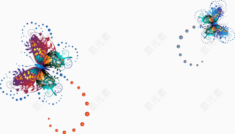 卡通五彩蝴蝶