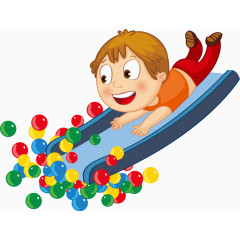 卡通玩耍的小男孩