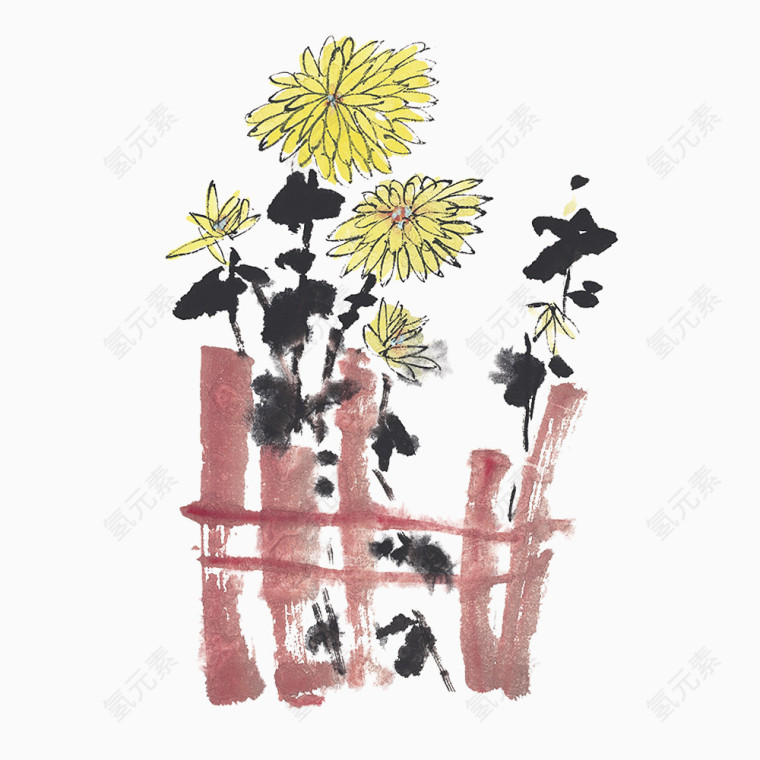 水墨荷花