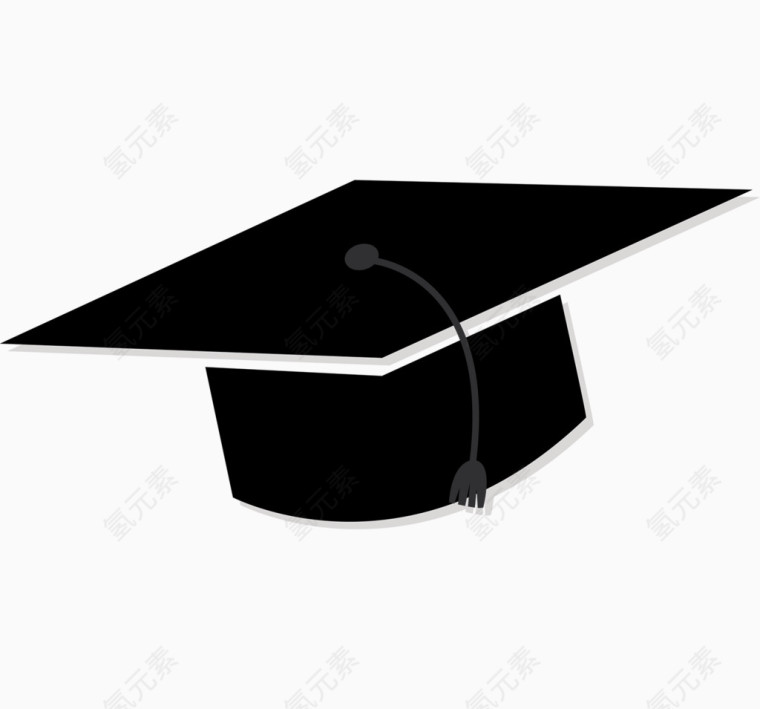 博士帽手卡通手绘装饰元素