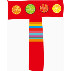 卡通水果字母图标T