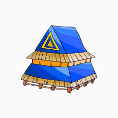 古代蓝色房子素材