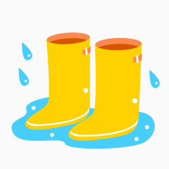卡通手绘雨靴
