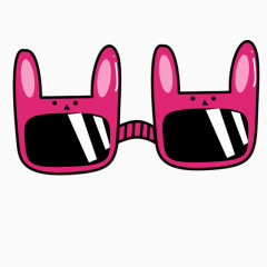 兔子耳朵墨镜卡通手绘