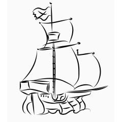 简笔画海盗船