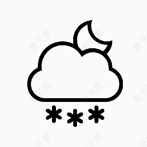 大雪的天气预报符号图标