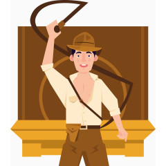 矢量挥鞭子的男人