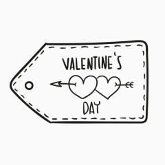 手绘情人节标签