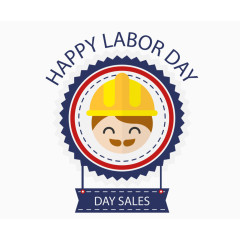 卡通劳动节标签