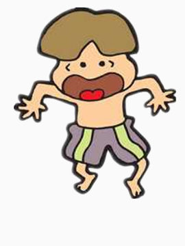 冷的发抖小男孩