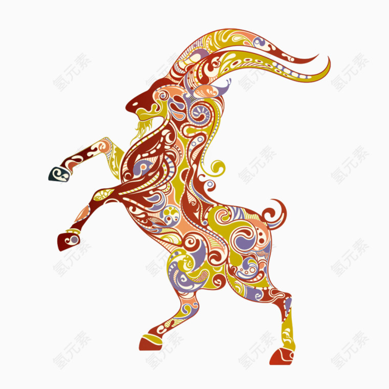 彩色剪纸图案羊宝宝