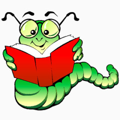 戴眼镜毛毛虫看书