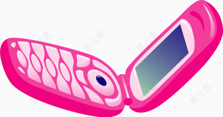 粉色开盖手机